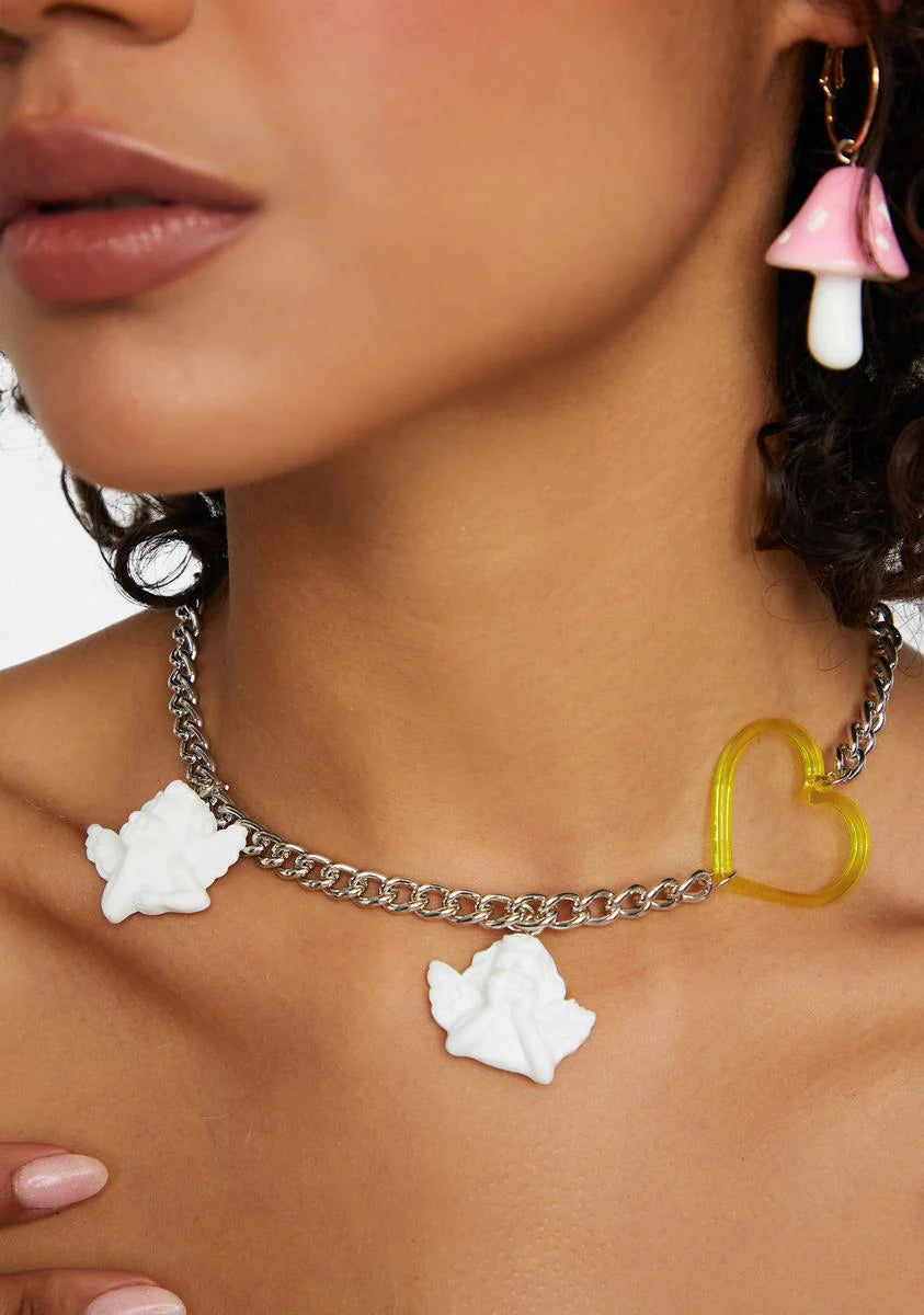 Angelic Babe Heart Chain Necklace