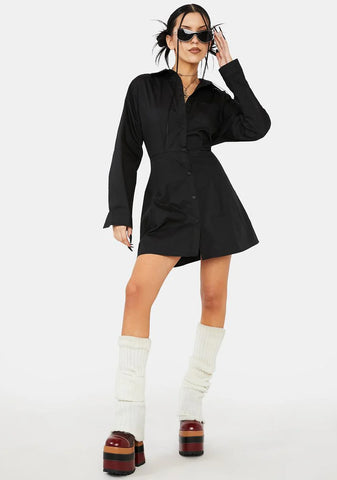 Midnight Can't Compare A-Line Shirt Dress