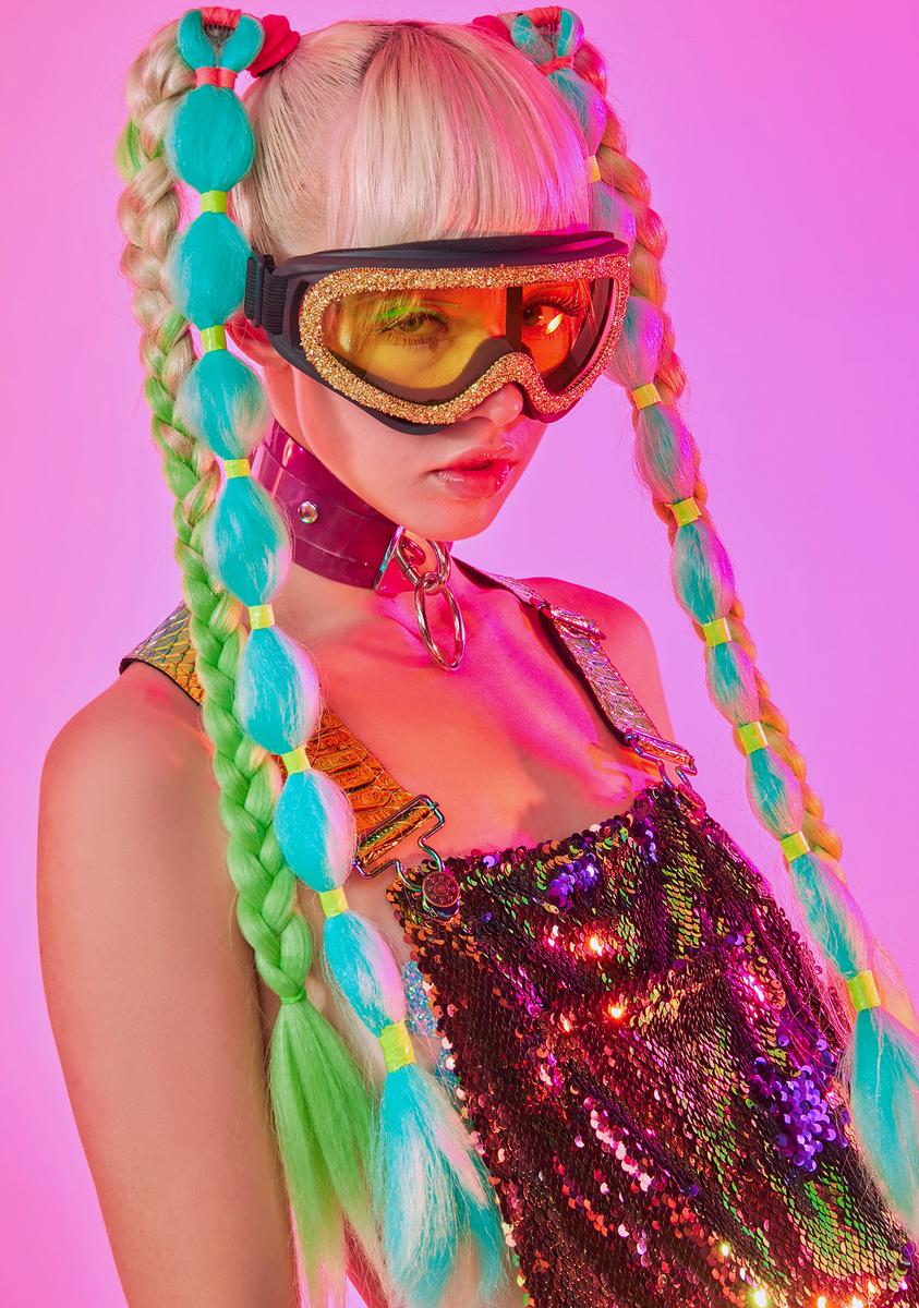 Lemon Freaky Encounters Rhinestone Goggles