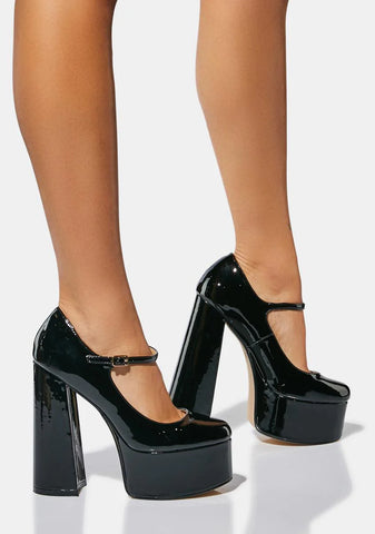 Sparkley Patent Platform Heels