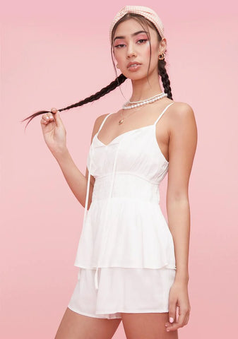 Peace & Quiet Smocked Romper