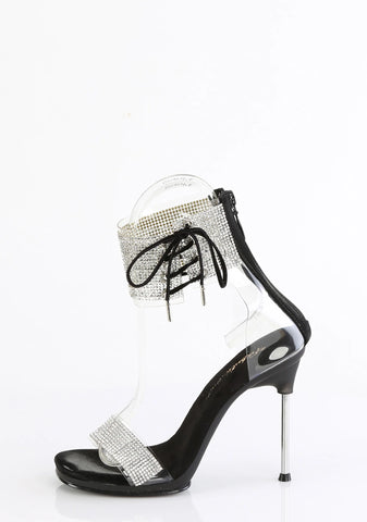 Chic-47 Platform Rhinestone Sandals-Black