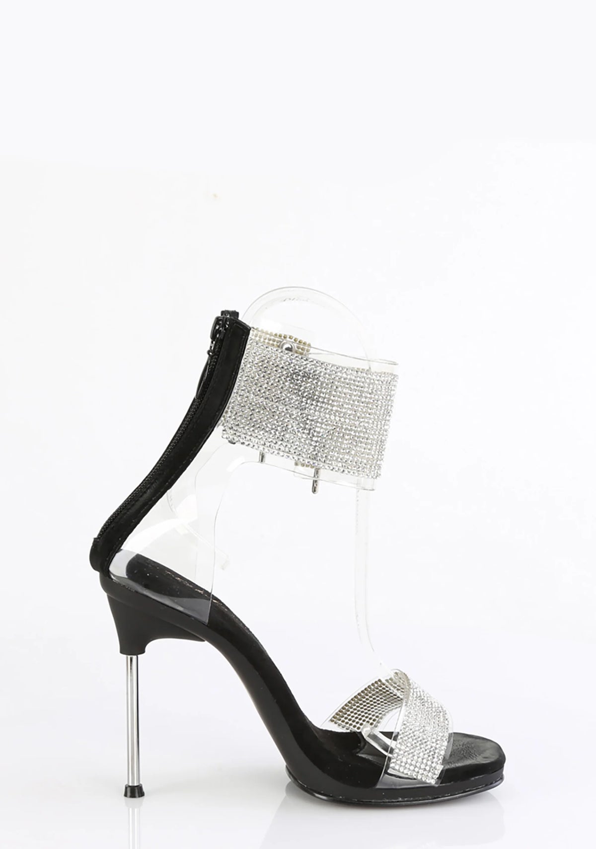 Chic-47 Platform Rhinestone Sandals-Black