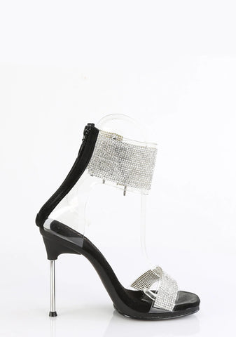 Chic-47 Platform Rhinestone Sandals-Black