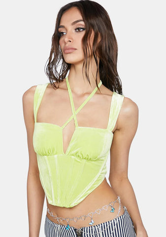Lush Breathe Me In Velvet Corset Top
