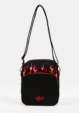 X Loungefly Fire Crossbody Passport Bag