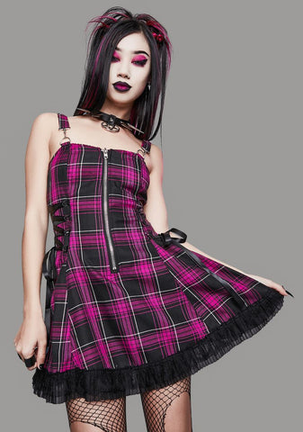 Diva Charm School Dropout Plaid Dress