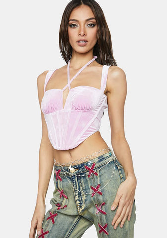 Magic Breathe Me In Velvet Corset Top