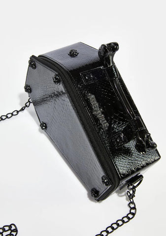 Skull Stud Croc Coffin Crossbody Bag