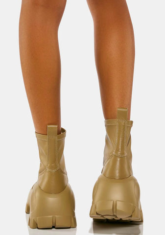 Khaki Raven Scars Bubble Chelsea Boots