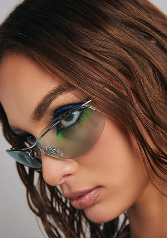 Deleon Green Rimless Sunglasses