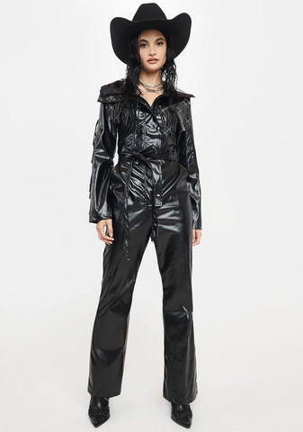 No Free Rides Fringe Jumpsuit