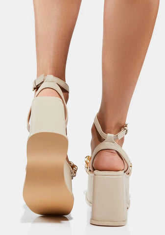 Almond You Got Served Platform Sandals