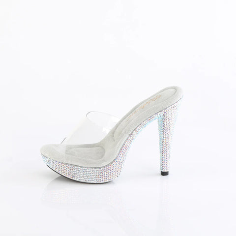 Cocktail-501 Platform Rhinestone Slides-Silver