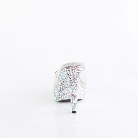 Cocktail-501 Platform Rhinestone Slides-Silver