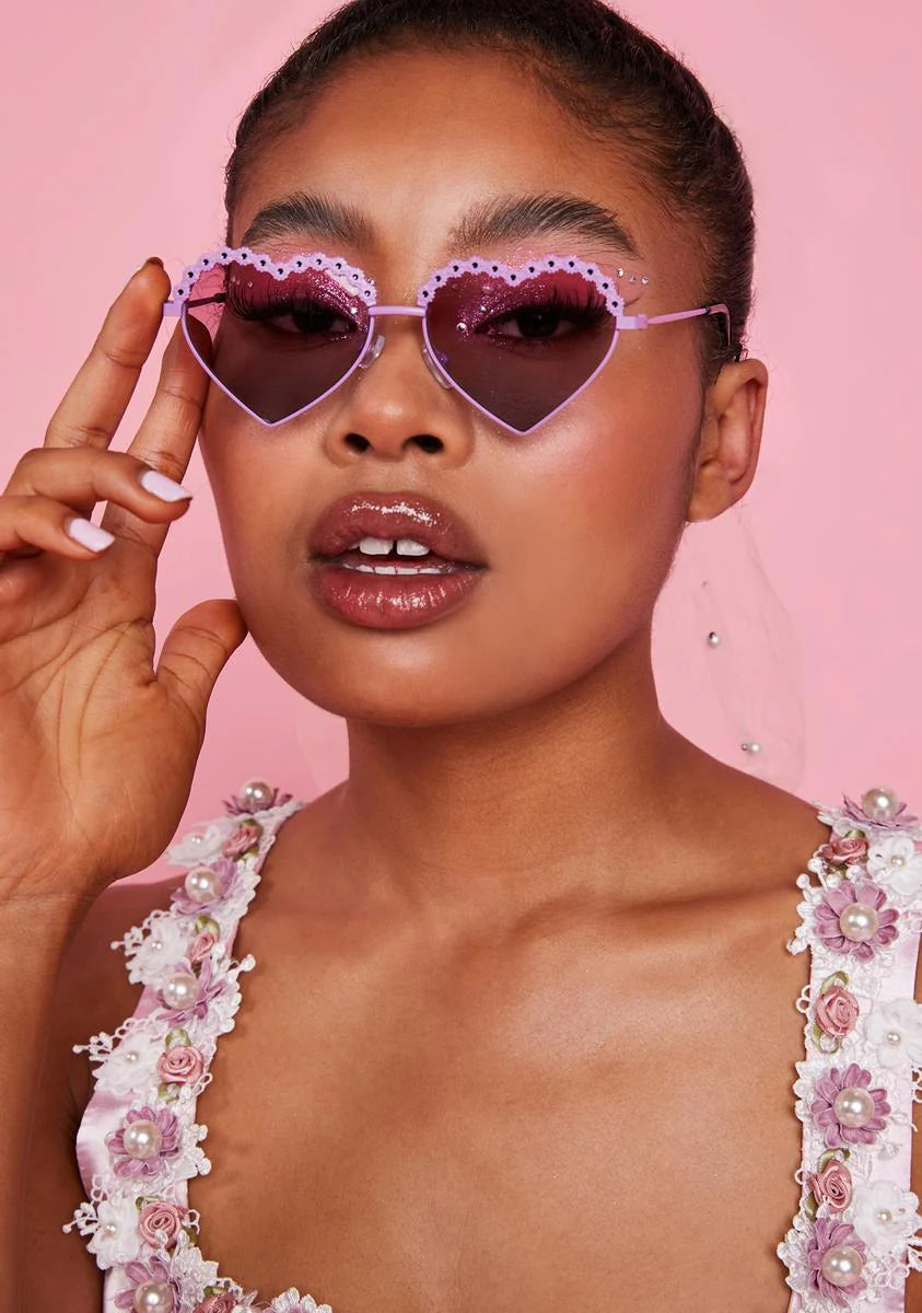 Cupid Struck Heart Shaped Sunglasses