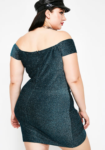Aqua Sugar Sparkle Mini Dress