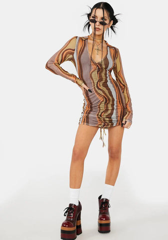 Earthy Gradient Aviva Mini Dress