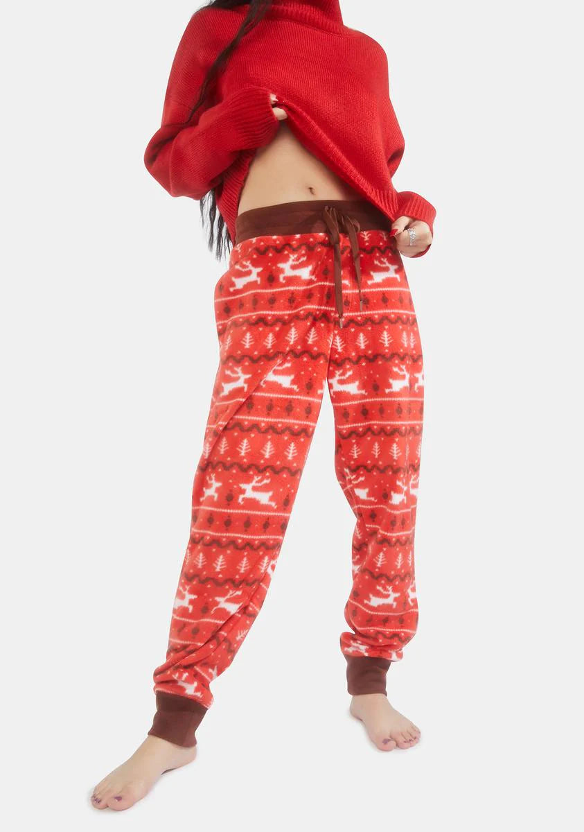 Red Reindeer Joggers