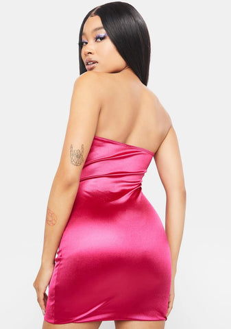 Kiss Heaven Tonight Satin Mini Dress