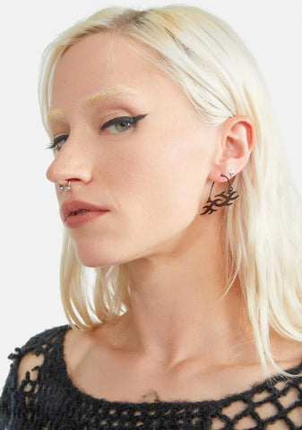 Tell It 2 Me Tattoo Hoop Earrings