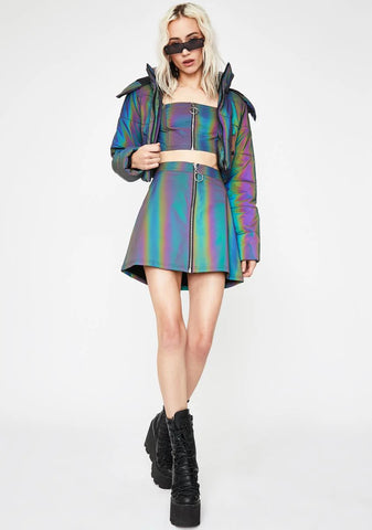 Night Savage Signalz Reflective Crop Top