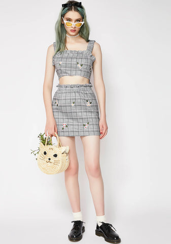 Bad Intentions Plaid Skirt