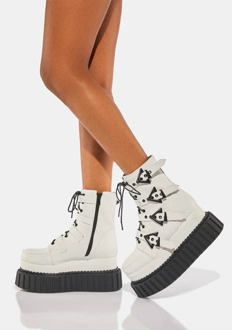 White Unstable Creeper Boots