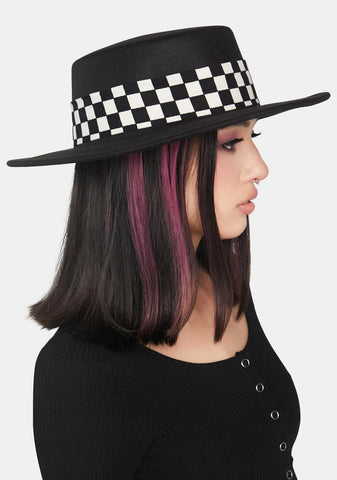 Much Obliged Checkered Belt Hat