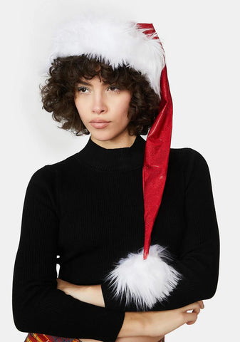 Red Metallic Santa Hat