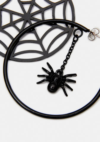 By Design Spider Web Hoop Earrings