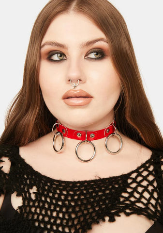 Red Demonia O-Ring Choker Necklace