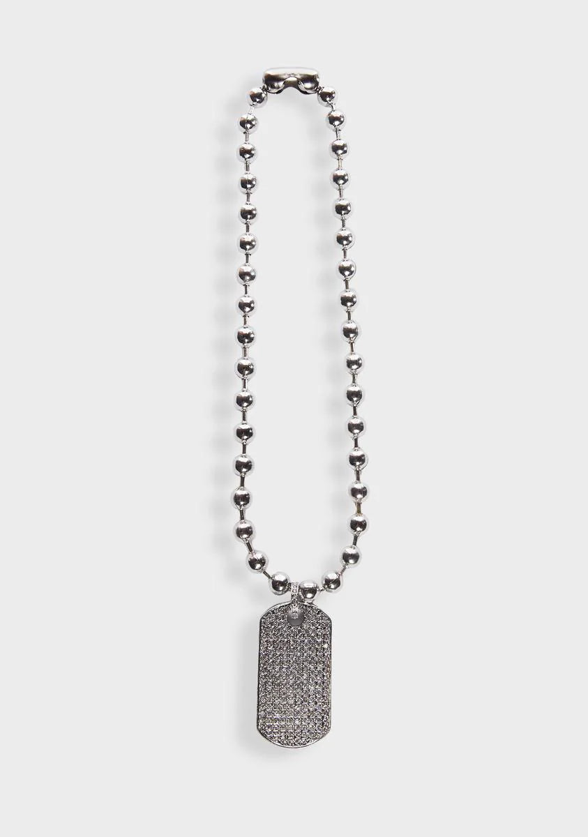 Billionaire Bling Dog Tag Necklace