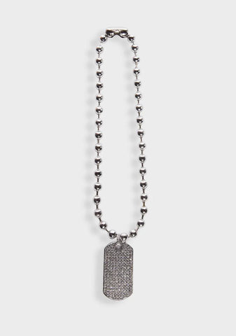 Billionaire Bling Dog Tag Necklace