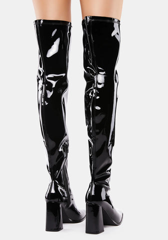 Patent Walkin' It Off Thigh-High Boots