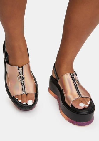 Crimson Platform Sandals