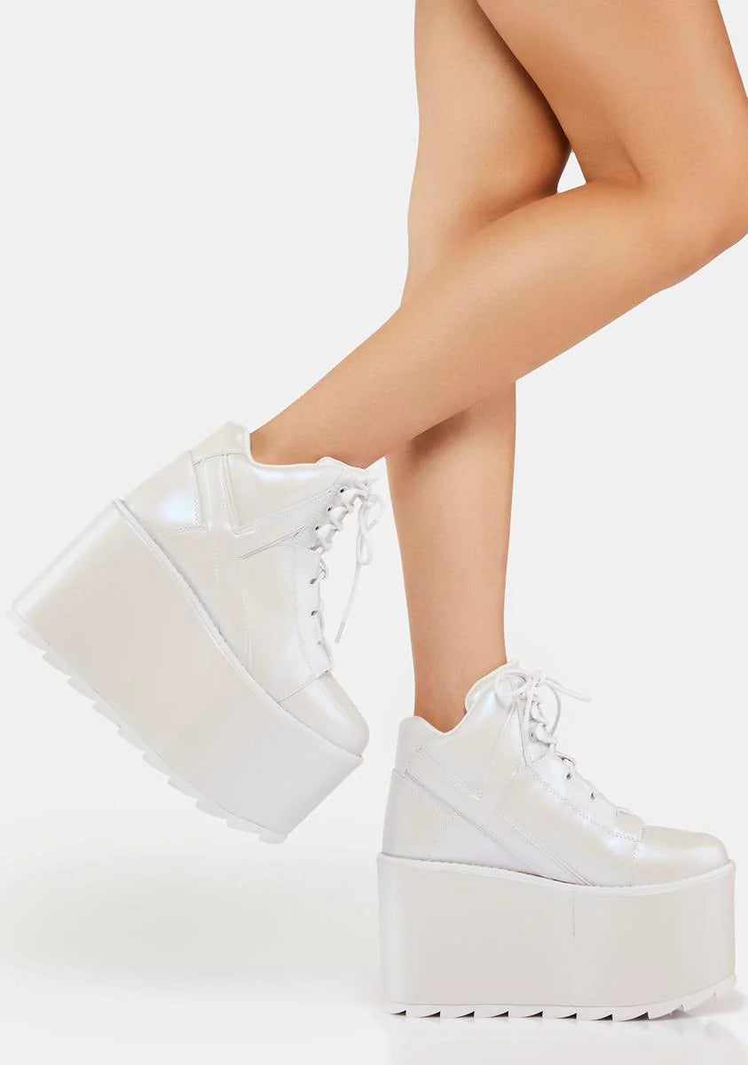 White Pearl Qozmo Platform Sneakers