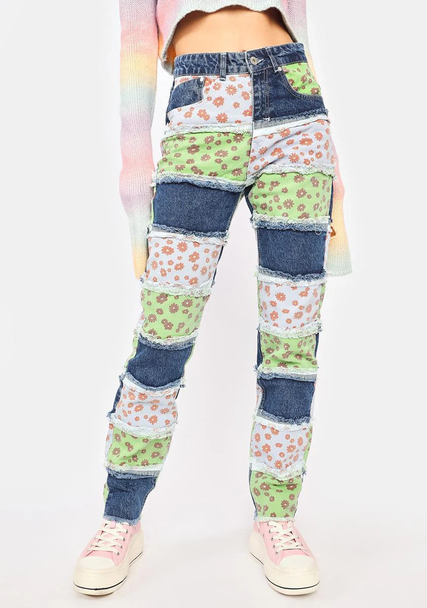 Hitch Floral Patchwork Jeans