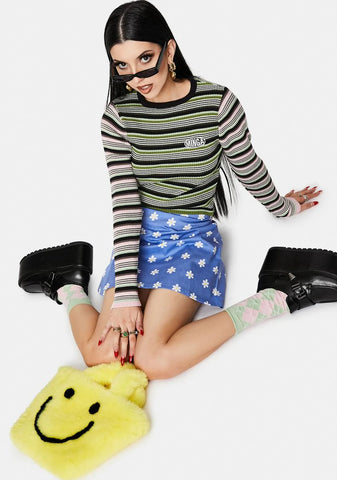 Back To The 70s Floral Mini Skirt