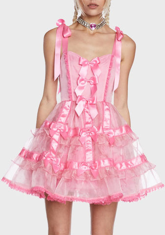 Charming Illusions Bow Mini Dress