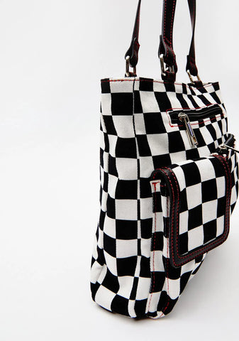 Having Fun Yet Checkered Bag