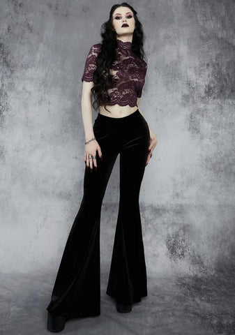 Wine Ominous Trance Lace Top