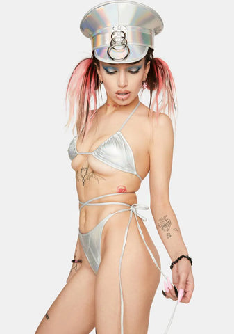 Rave Babe Holographic Bikini Set