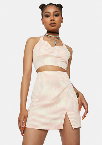 Baby Call Me L8r Gingham Mini Skirt Set