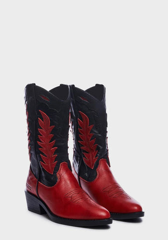 Red India Cowboy Boots