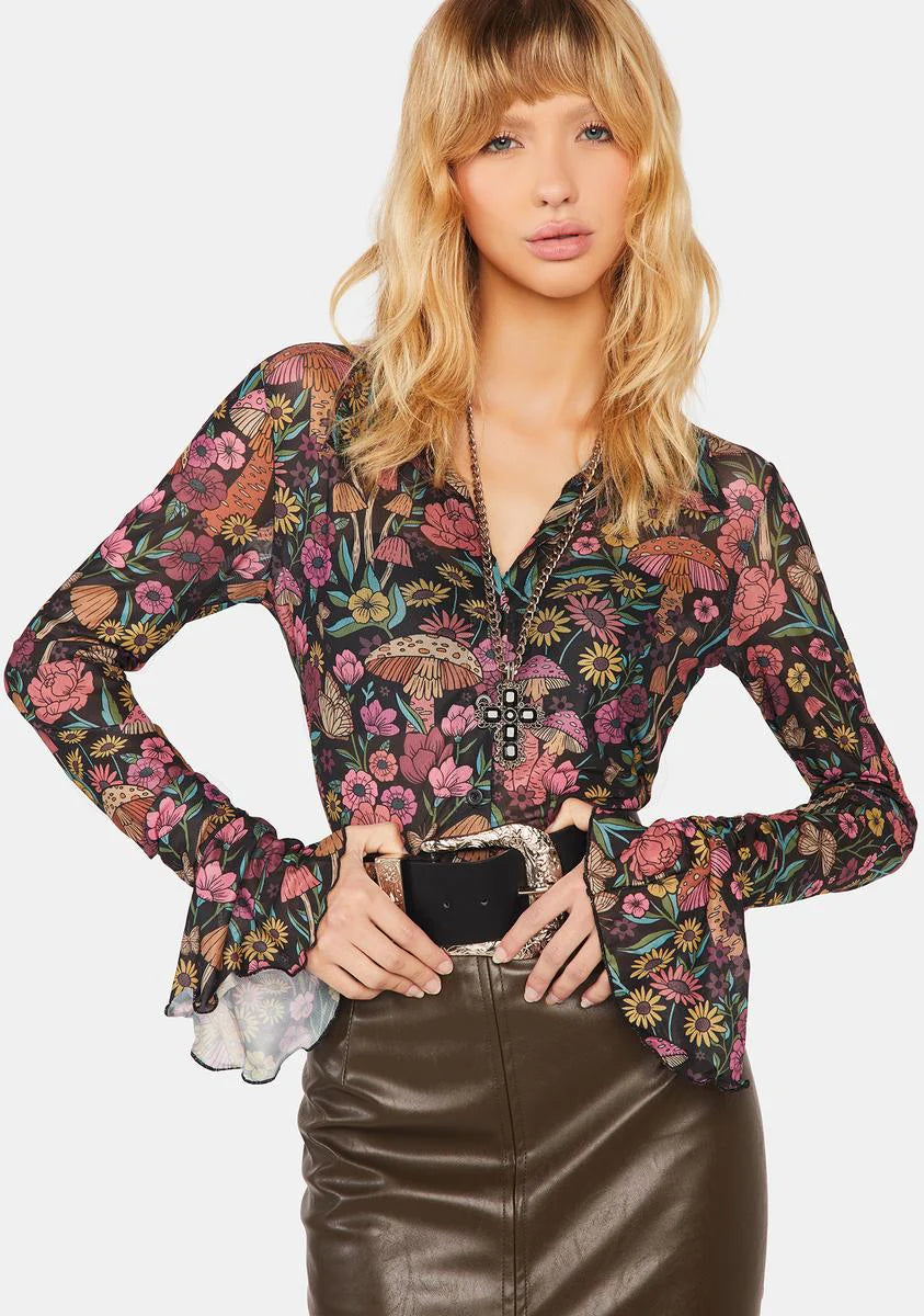 Daydreamer Floral Sheer Blouse