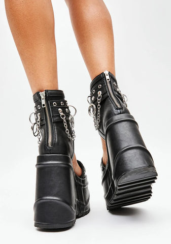 Dark Heart Wedge Ankle Boots