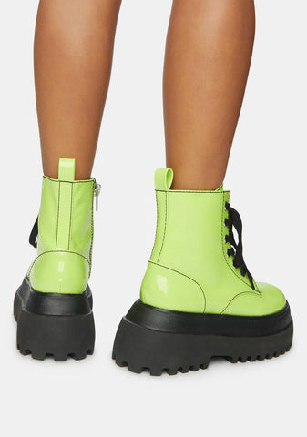 What A Trip Platform Combat Boots