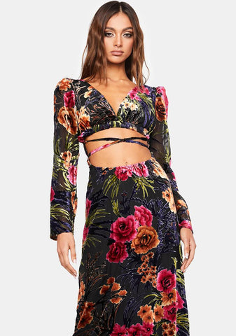 Cut Out Velvet Dress