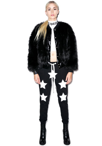 Sharon Faux Fur Bomber Jacket